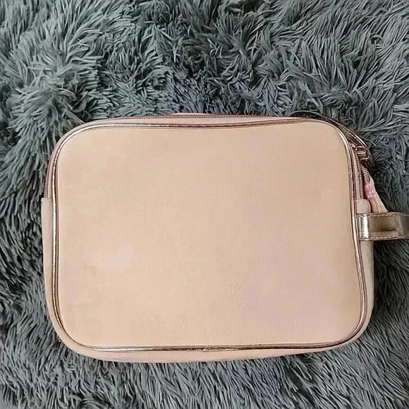 NWT Juicy Couture Large Velour Tan Cream Crown Travel Cosmetic Makeup Case Bag - Picture 3 of 12